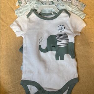 Elephant Print Baby Onesie Set 3pk